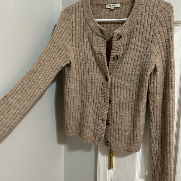 Madewell Taupe Ribbed Cardigan - Picture 3 of 5